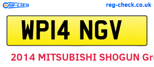 WP14NGV are the vehicle registration plates.
