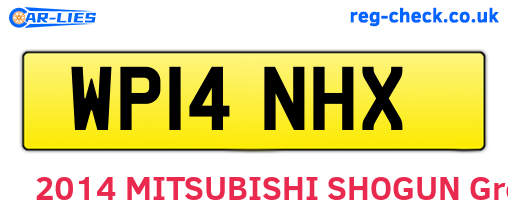 WP14NHX are the vehicle registration plates.