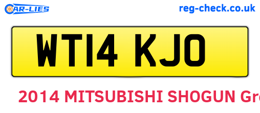 WT14KJO are the vehicle registration plates.