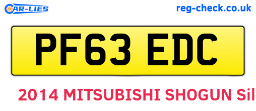 PF63EDC are the vehicle registration plates.