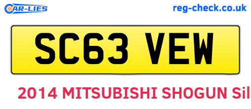 SC63VEW are the vehicle registration plates.