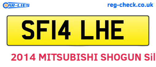 SF14LHE are the vehicle registration plates.