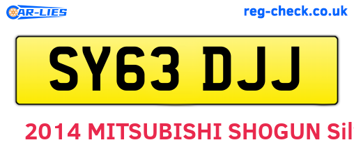 SY63DJJ are the vehicle registration plates.