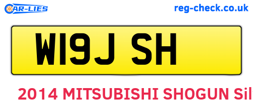 W19JSH are the vehicle registration plates.