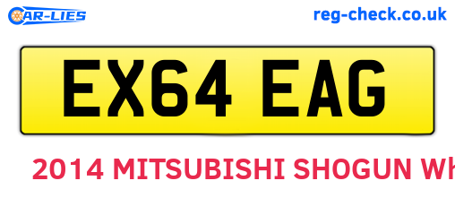 EX64EAG are the vehicle registration plates.