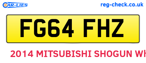FG64FHZ are the vehicle registration plates.