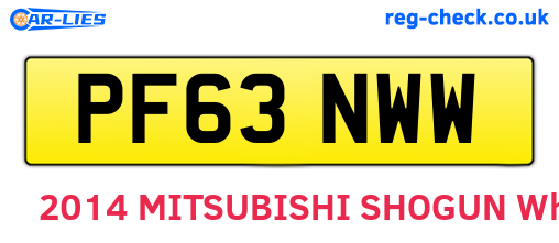 PF63NWW are the vehicle registration plates.