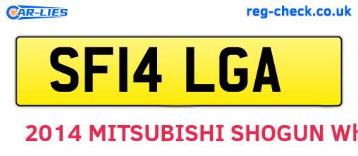 SF14LGA are the vehicle registration plates.