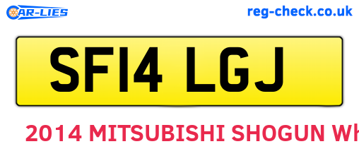SF14LGJ are the vehicle registration plates.