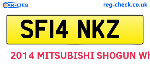 SF14NKZ are the vehicle registration plates.