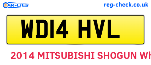 WD14HVL are the vehicle registration plates.