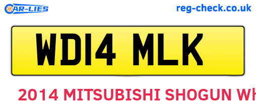 WD14MLK are the vehicle registration plates.