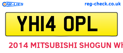 YH14OPL are the vehicle registration plates.