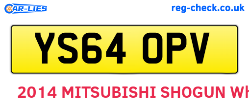 YS64OPV are the vehicle registration plates.