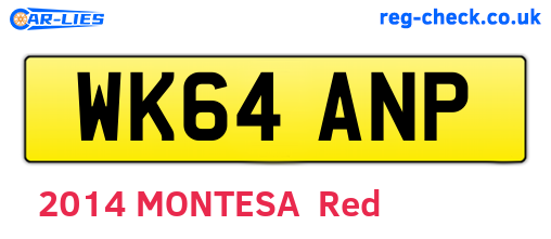 WK64ANP are the vehicle registration plates.
