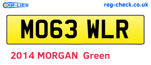 MO63WLR are the vehicle registration plates.