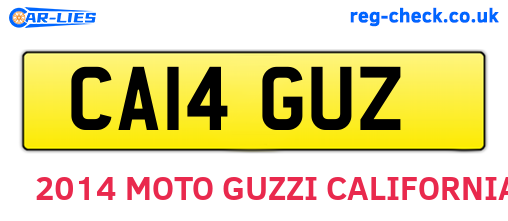 CA14GUZ are the vehicle registration plates.