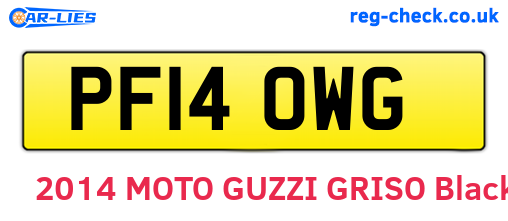 PF14OWG are the vehicle registration plates.