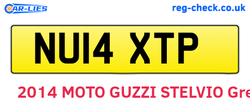 NU14XTP are the vehicle registration plates.