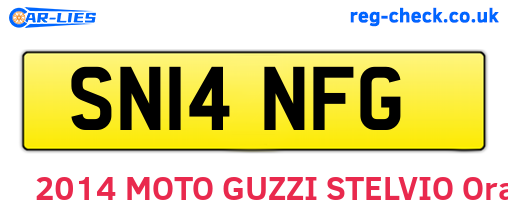SN14NFG are the vehicle registration plates.