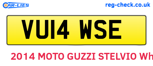 VU14WSE are the vehicle registration plates.
