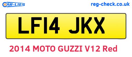 LF14JKX are the vehicle registration plates.