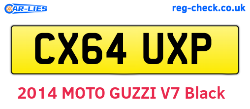 CX64UXP are the vehicle registration plates.