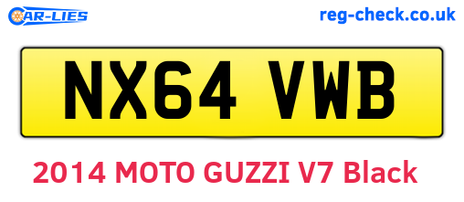 NX64VWB are the vehicle registration plates.