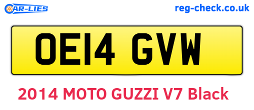 OE14GVW are the vehicle registration plates.