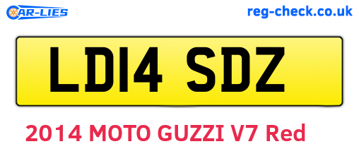 LD14SDZ are the vehicle registration plates.