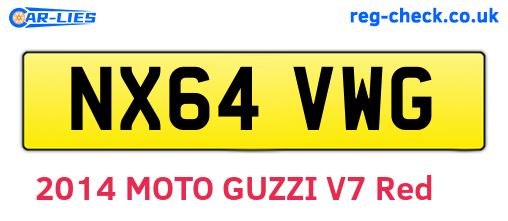NX64VWG are the vehicle registration plates.