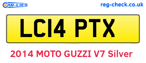 LC14PTX are the vehicle registration plates.