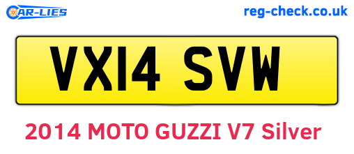 VX14SVW are the vehicle registration plates.