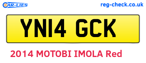 YN14GCK are the vehicle registration plates.