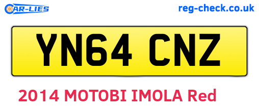 YN64CNZ are the vehicle registration plates.