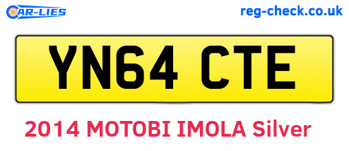YN64CTE are the vehicle registration plates.