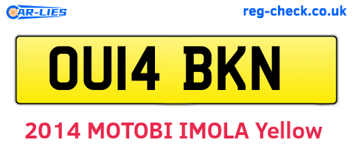 OU14BKN are the vehicle registration plates.