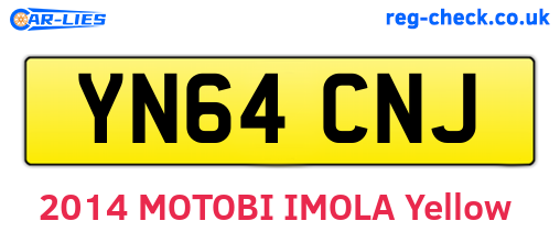 YN64CNJ are the vehicle registration plates.