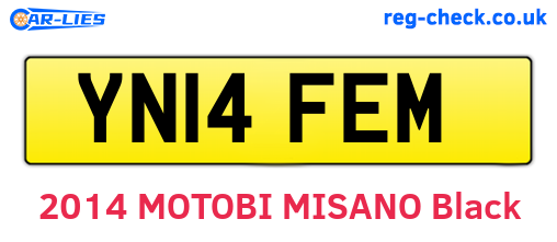 YN14FEM are the vehicle registration plates.