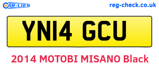YN14GCU are the vehicle registration plates.
