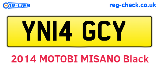 YN14GCY are the vehicle registration plates.