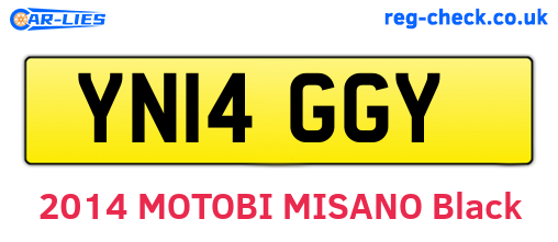YN14GGY are the vehicle registration plates.
