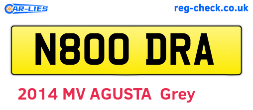 N800DRA are the vehicle registration plates.