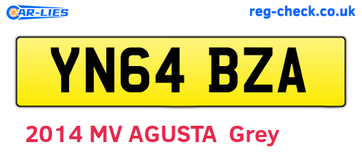 YN64BZA are the vehicle registration plates.