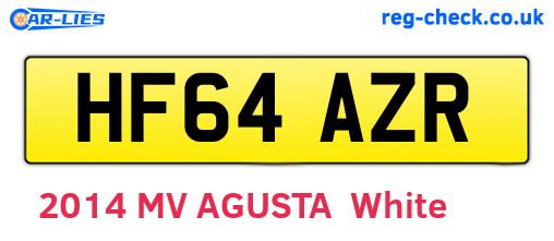 HF64AZR are the vehicle registration plates.