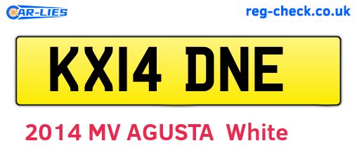 KX14DNE are the vehicle registration plates.