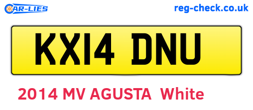 KX14DNU are the vehicle registration plates.