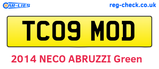 TC09MOD are the vehicle registration plates.