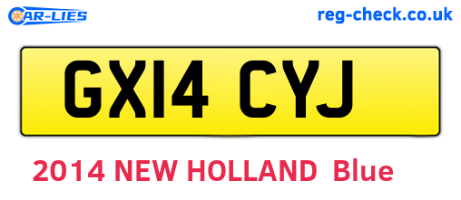 GX14CYJ are the vehicle registration plates.
