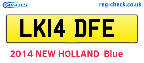 LK14DFE are the vehicle registration plates.